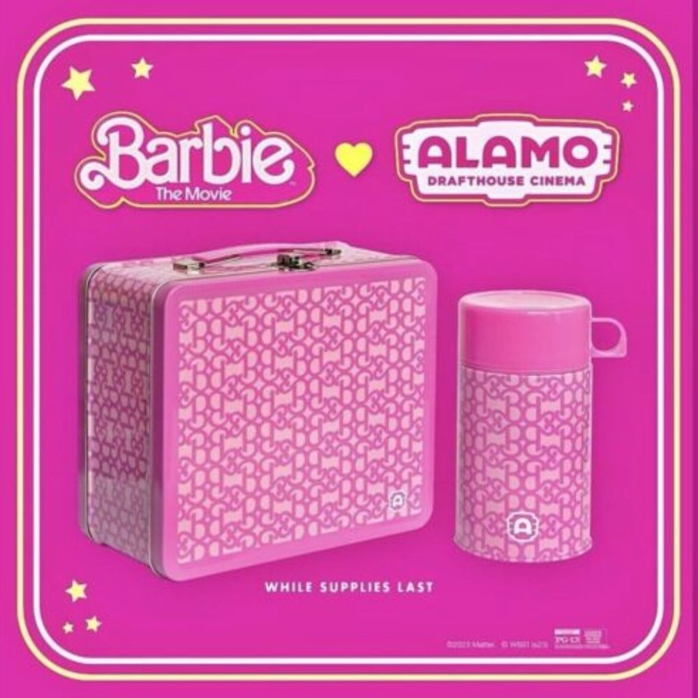 Barbie Lunchbox & Thermos Set Alamo Drafthouse Exclusive Pink Brand New